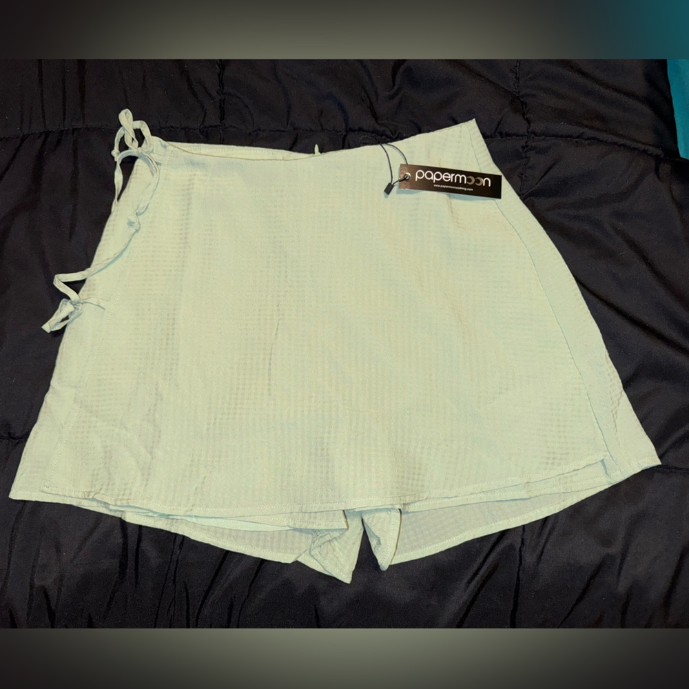 Papermoon Green on Green Gingham Skort, Size M